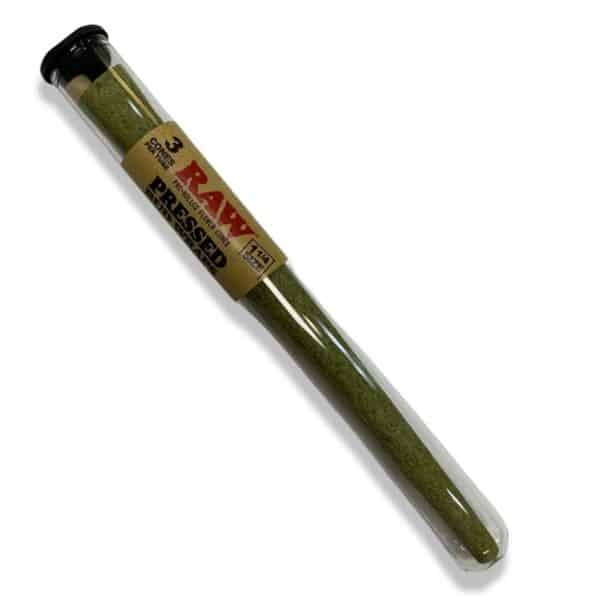 one and one quarter size Raw Pressed Bud Pre rolled Cone in Re useable Glass Jar